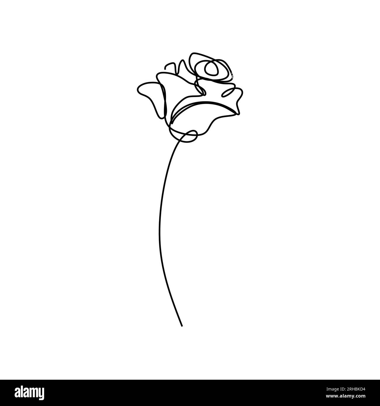 Continuous line art drawing of flower vector illustration. Minimalist