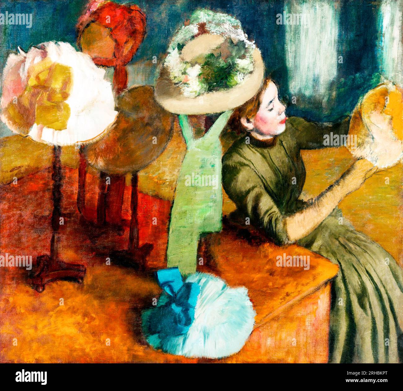 The Millinery Shop painting in high resolution by Edgar Degas. Original from The Art Institute