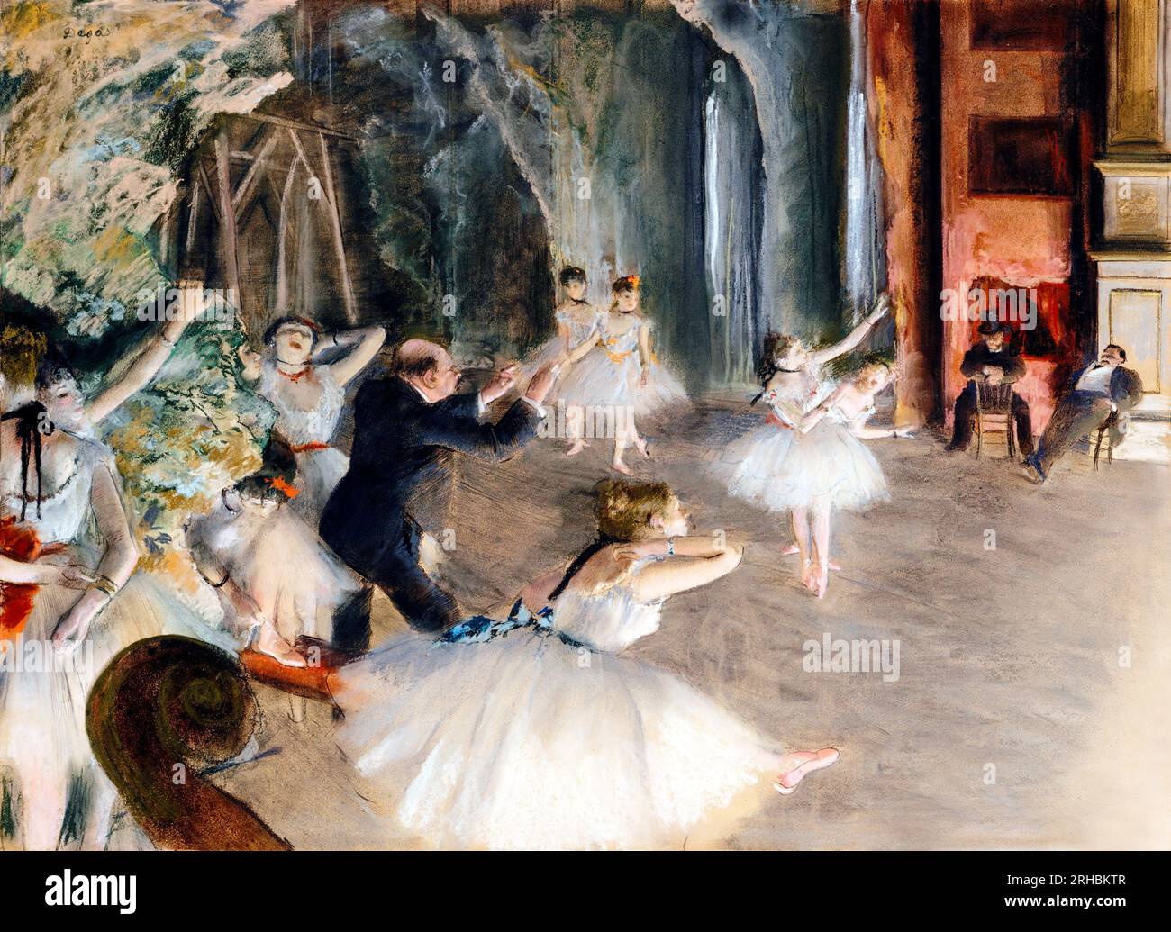 The Rehearsal Onstage painting in high resolution by Edgar Degas