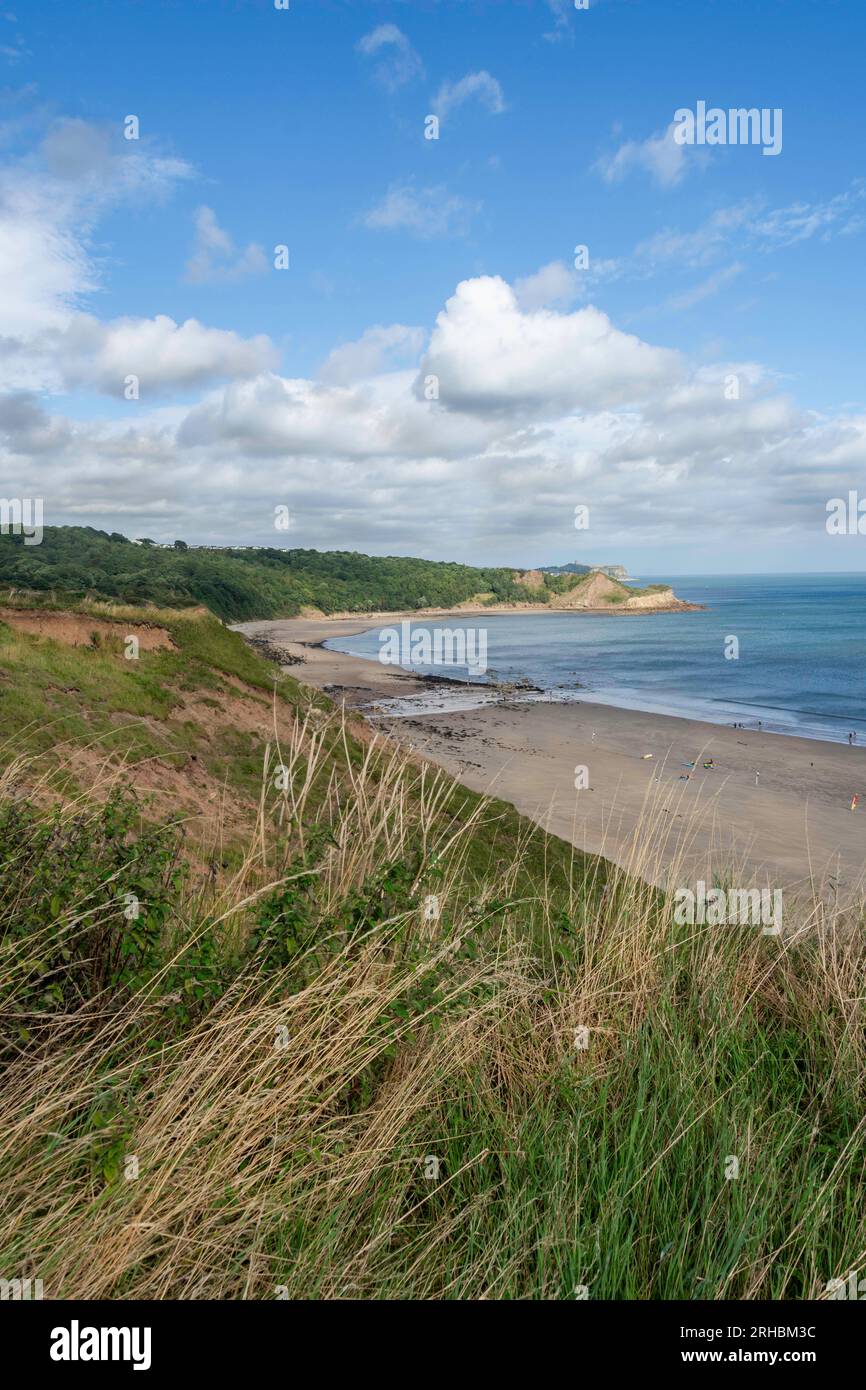 Cayton Bay is a picturesque coastal area located in North Yorkshire, England. It is situated about 5 miles south of the popular  town of Scarborough Stock Photo