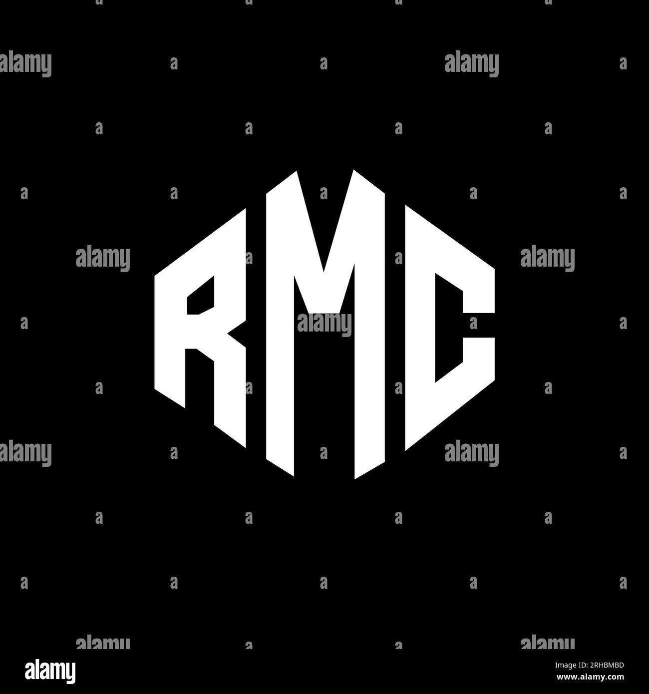 RMC letter logo design with polygon shape. RMC polygon and cube shape
