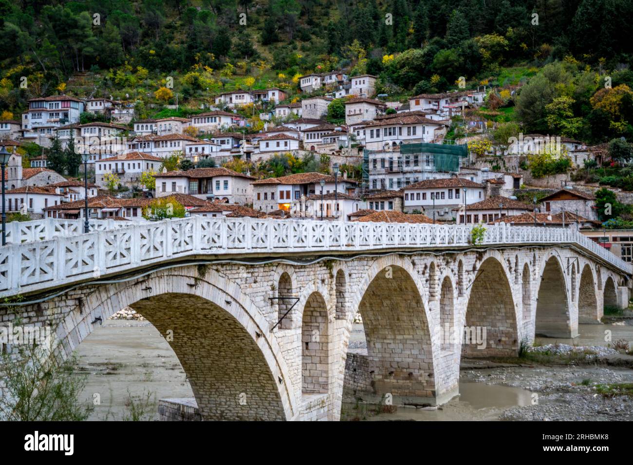 Gorica Bridge In Berat The Bridge That Links Neighborhoods Gorica And 