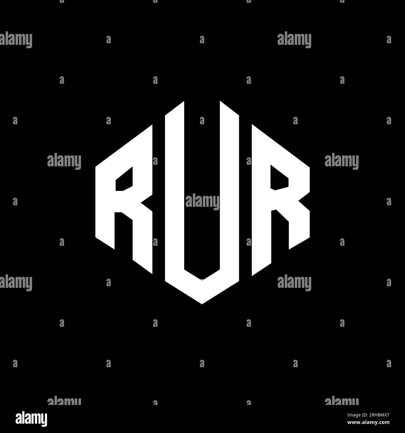 RUR letter logo design with polygon shape. RUR polygon and cube shape ...