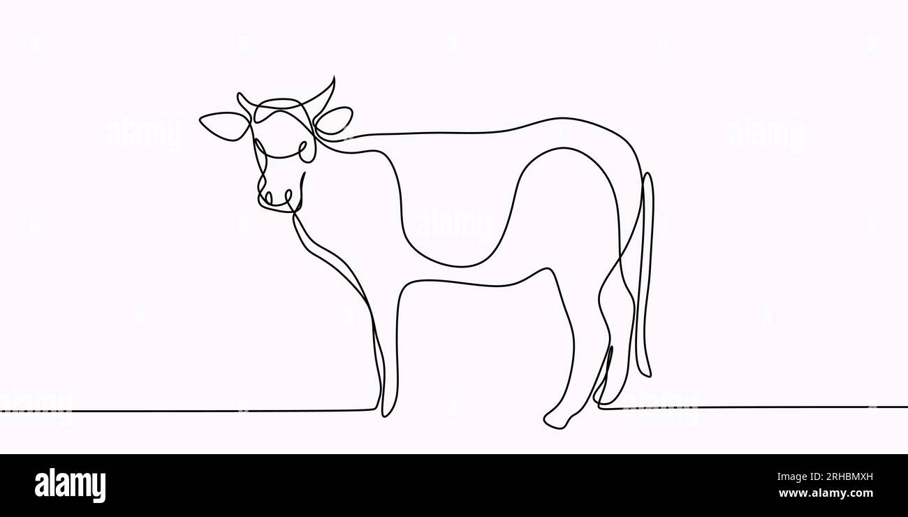 Line drawing cow calf Cut Out Stock Images & Pictures Alamy