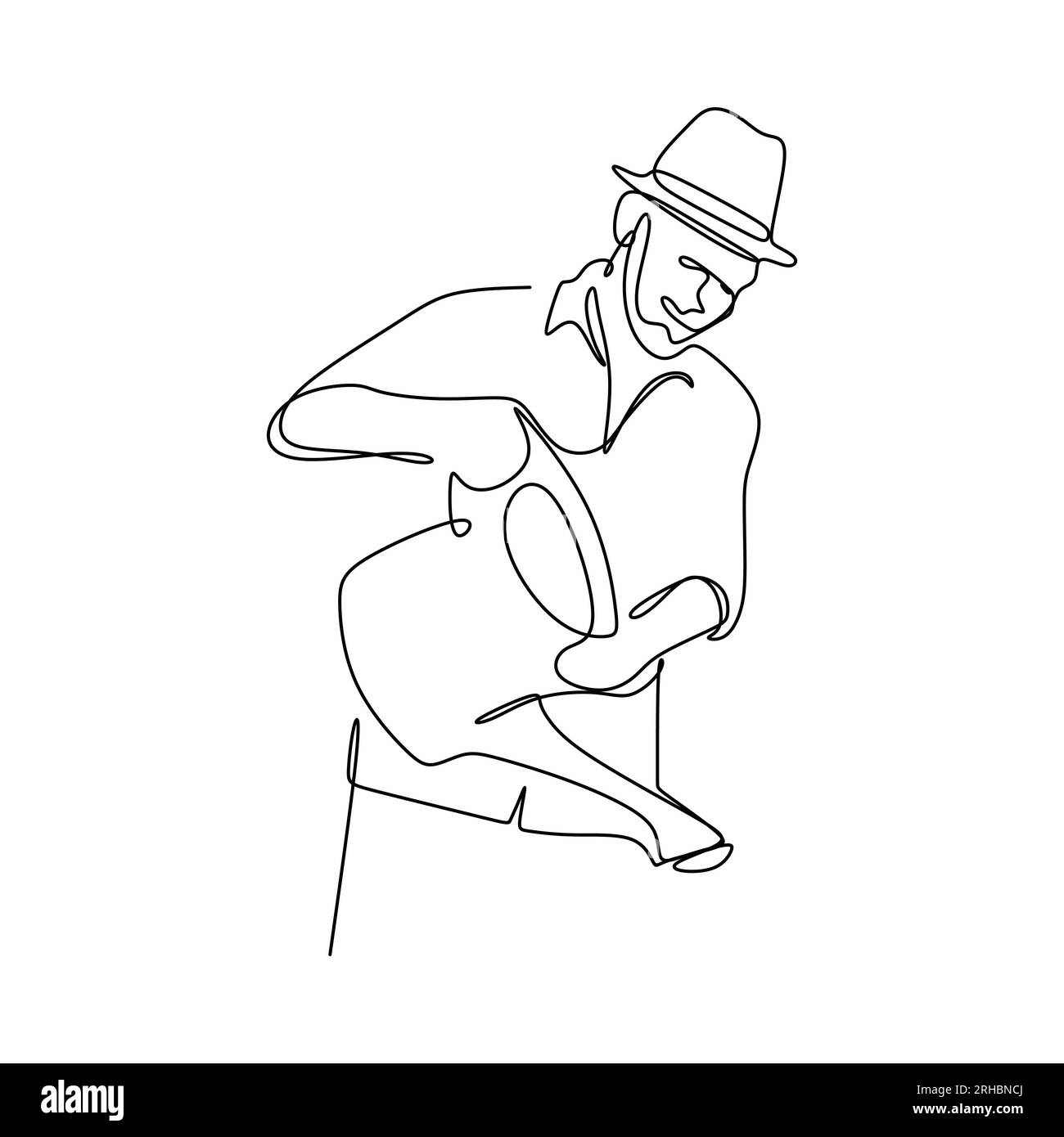 a picture of a continuous line of someone watering a plant Stock Vector ...