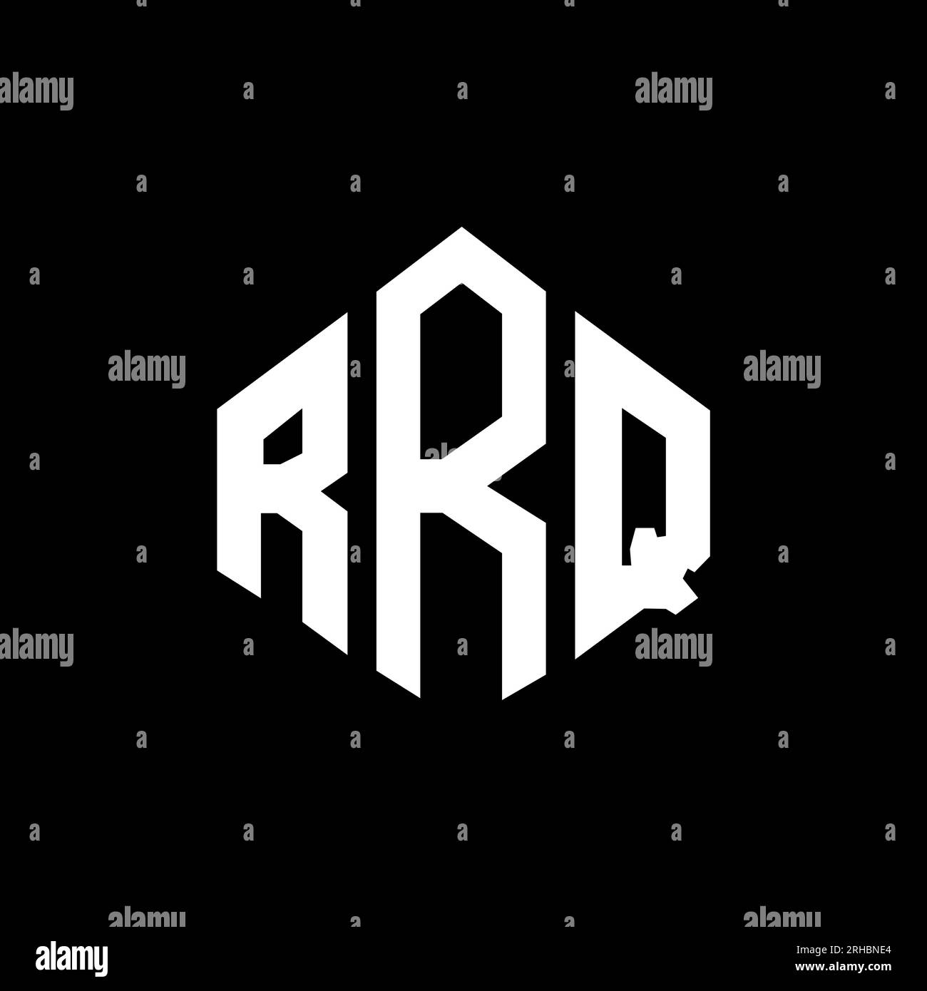 RRQ letter logo design with polygon shape. RRQ polygon and cube