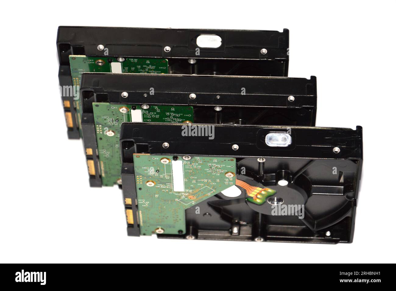 3.5 inch plattertype computer hard disk on a white background Stock