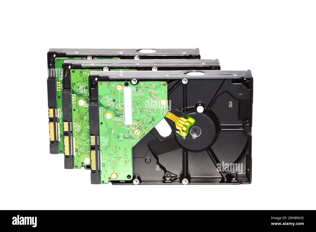 3.5 inch plattertype computer hard disk on a white background Stock