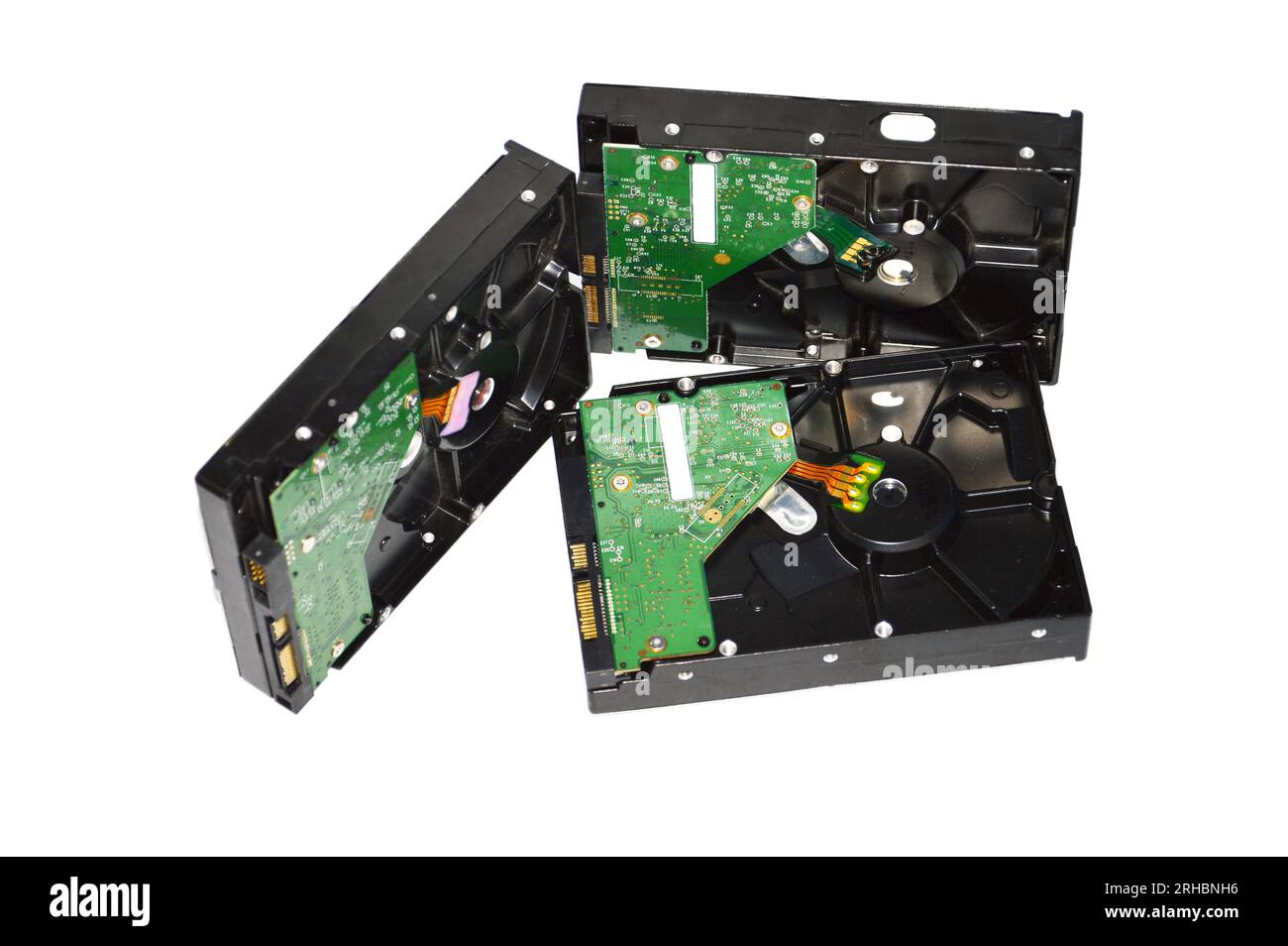 3.5 inch plattertype computer hard disk on a white background Stock