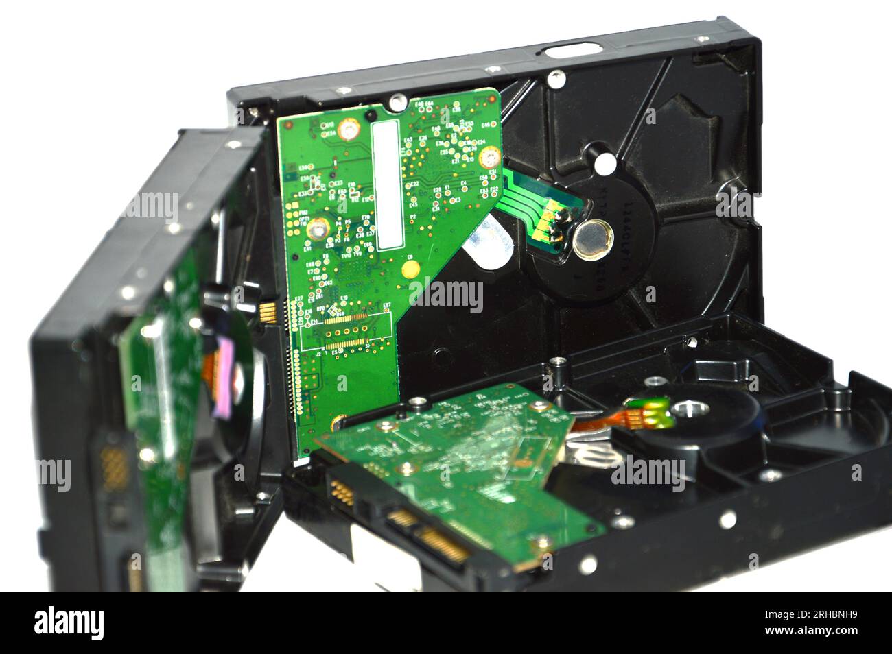 3.5 inch plattertype computer hard disk on a white background Stock