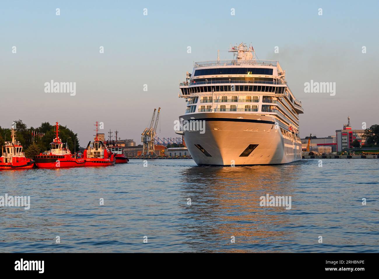 Gdansk, Poland, 15 August, 2023: VIKING VENUS passenger cruise ship leaving port of Gdansk Stock Photo