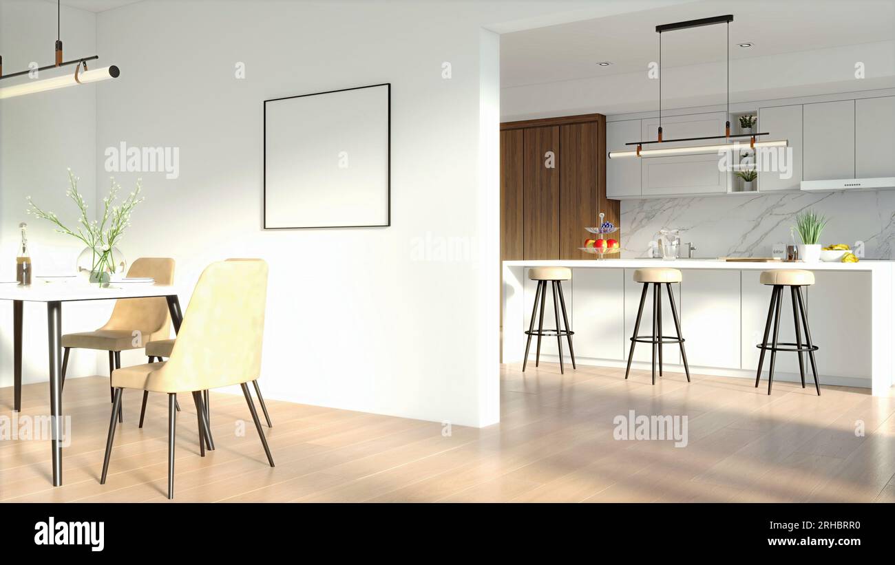 Minimalistic kitchen interior design Stock Photo - Alamy