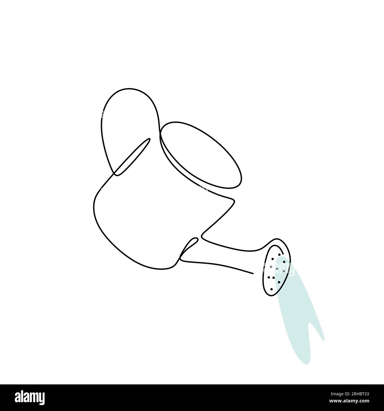 continuous line drawing tool Watering the plants Stock Vector Image