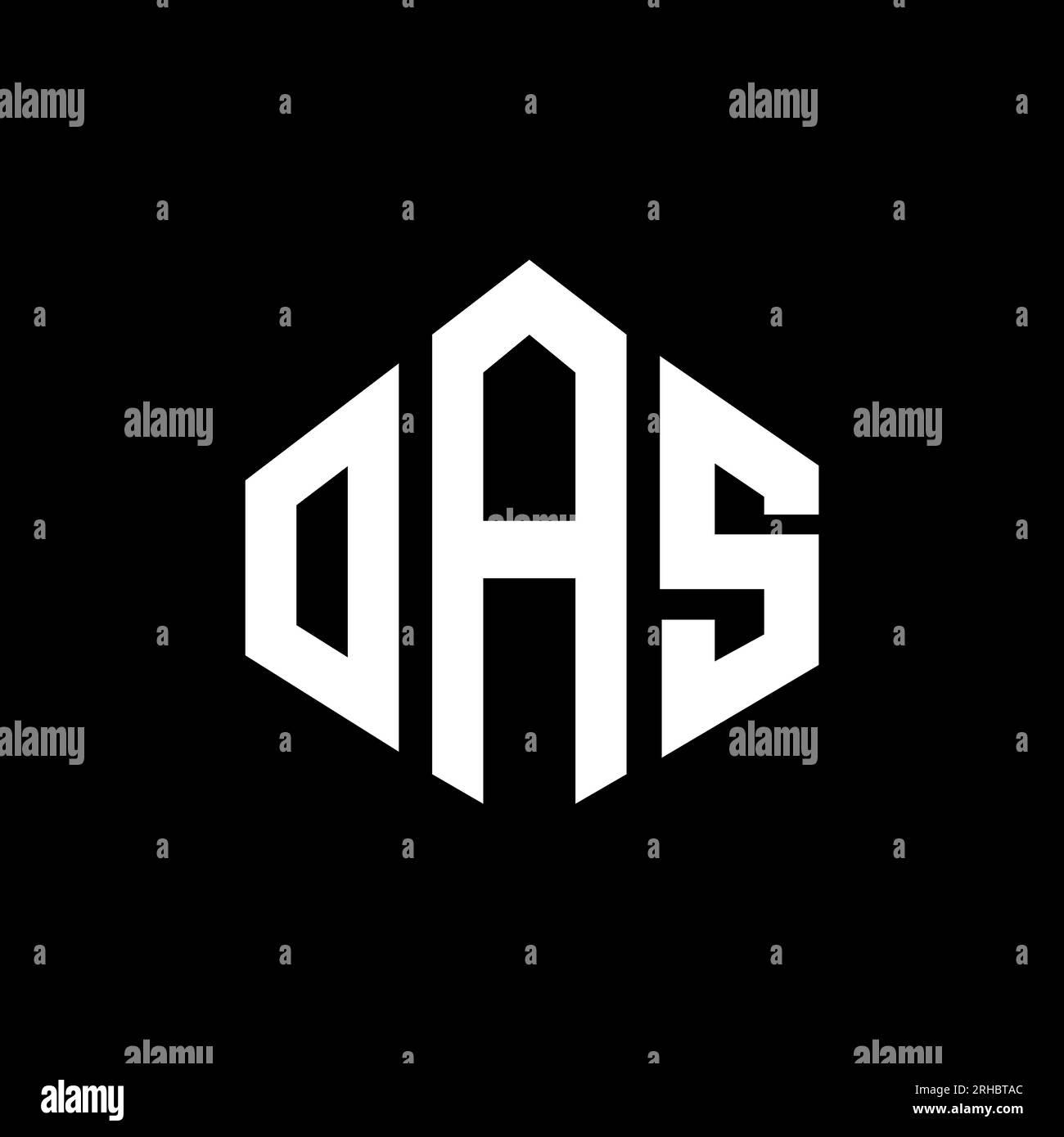 OAS letter logo design with polygon shape. OAS polygon and cube shape