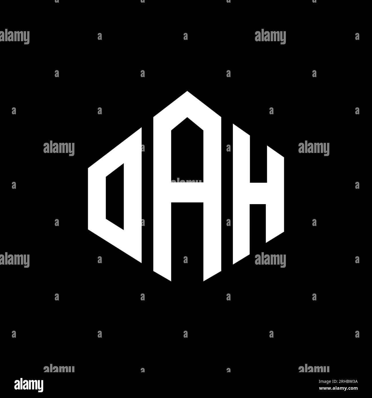 OAH letter logo design with polygon shape. OAH polygon and cube shape
