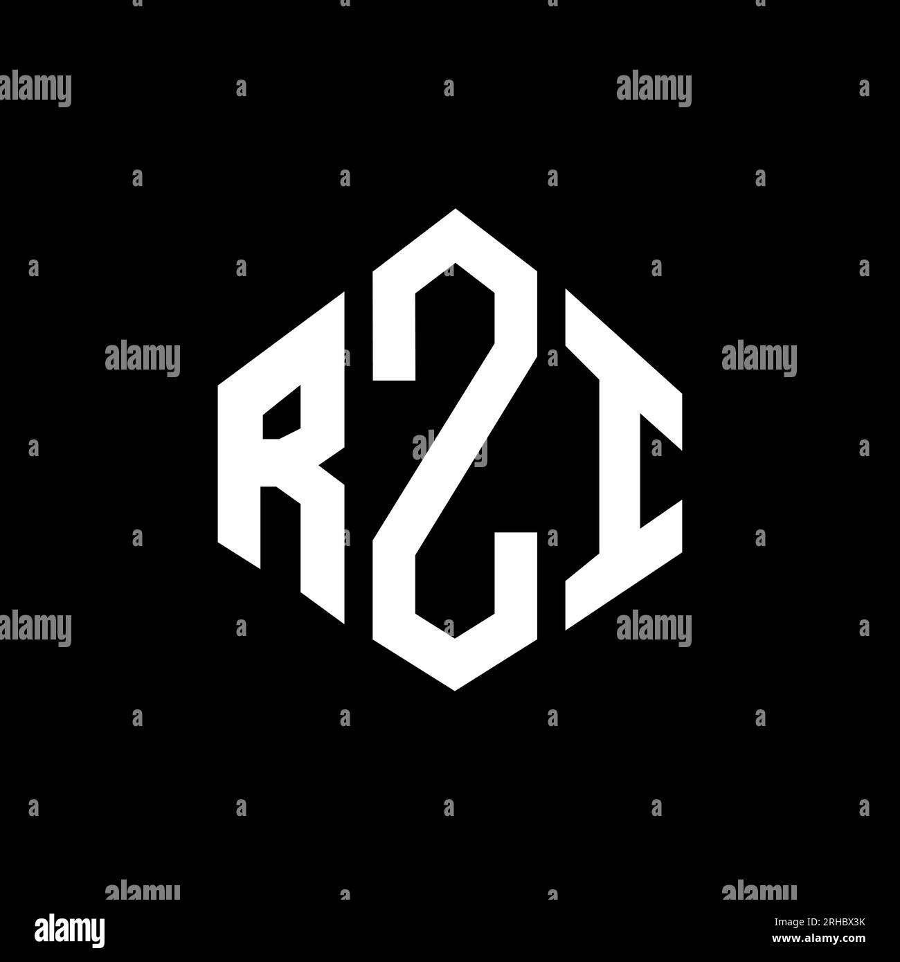 RZI letter logo design with polygon shape. RZI polygon and cube shape ...
