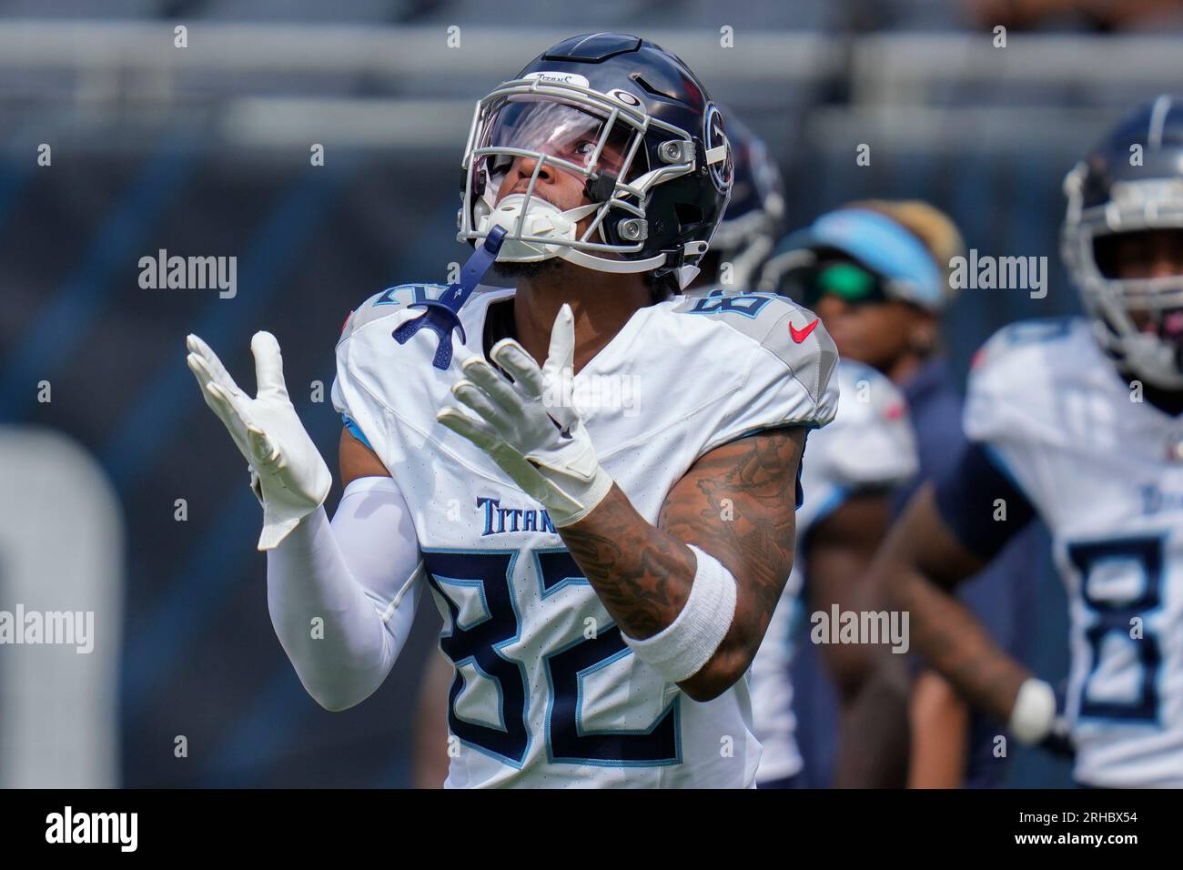 Tennessee Titans wide receiver Tre'Shaun Harrison pratices before an NFL  preseason game against the Chicago Bears Saturday, Aug. 12, 2023, in  Chicago. (AP Photo Erin Hooley Stock Photo - Alamy