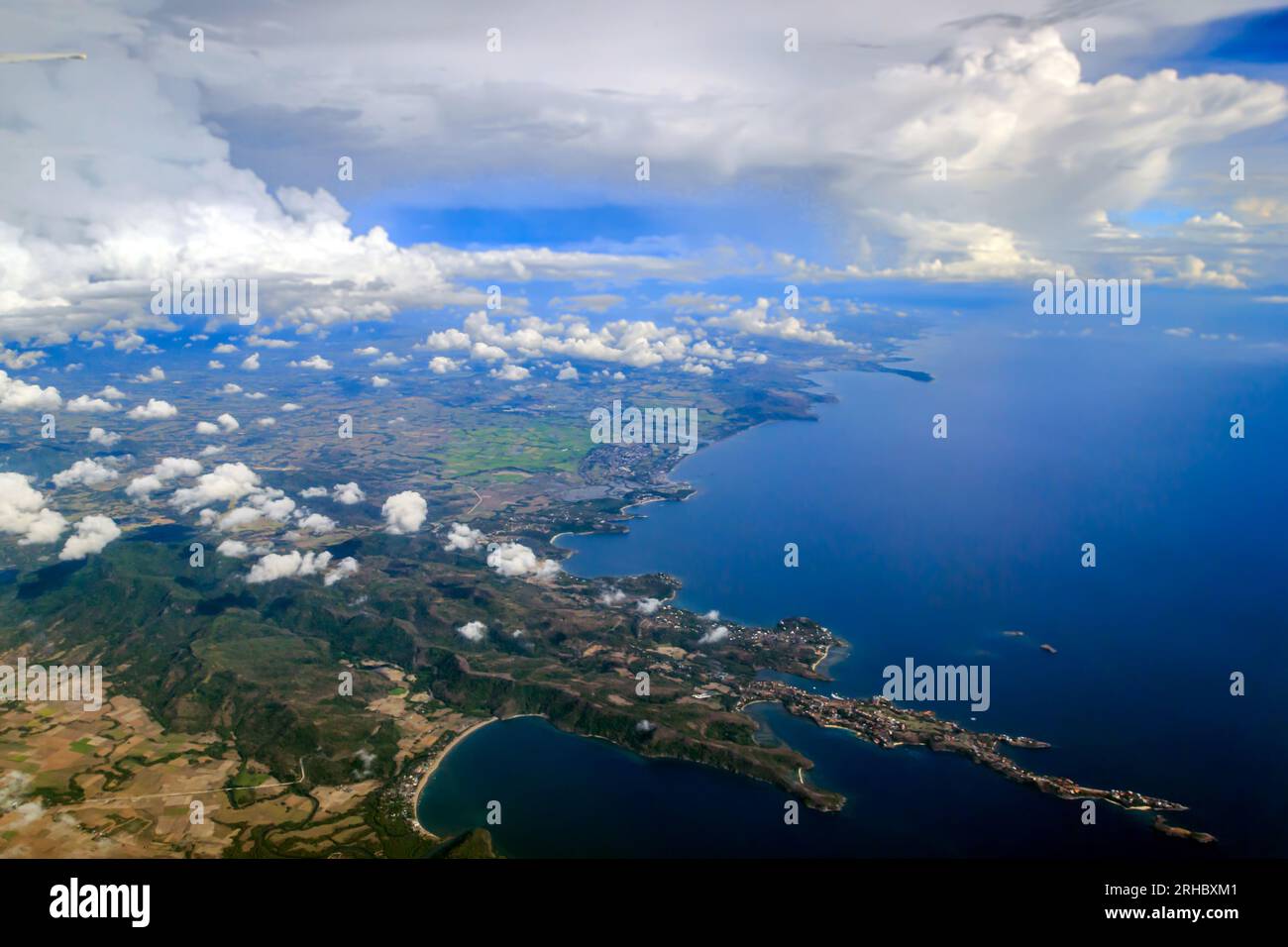 Aerial view of coastline, Batangas, Calabarzon, Luzon, Philippines Stock Photo