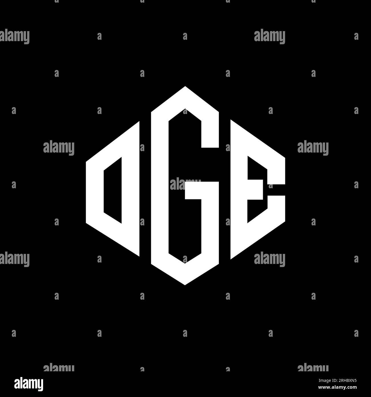 OGE letter logo design with polygon shape. OGE polygon and cube shape ...