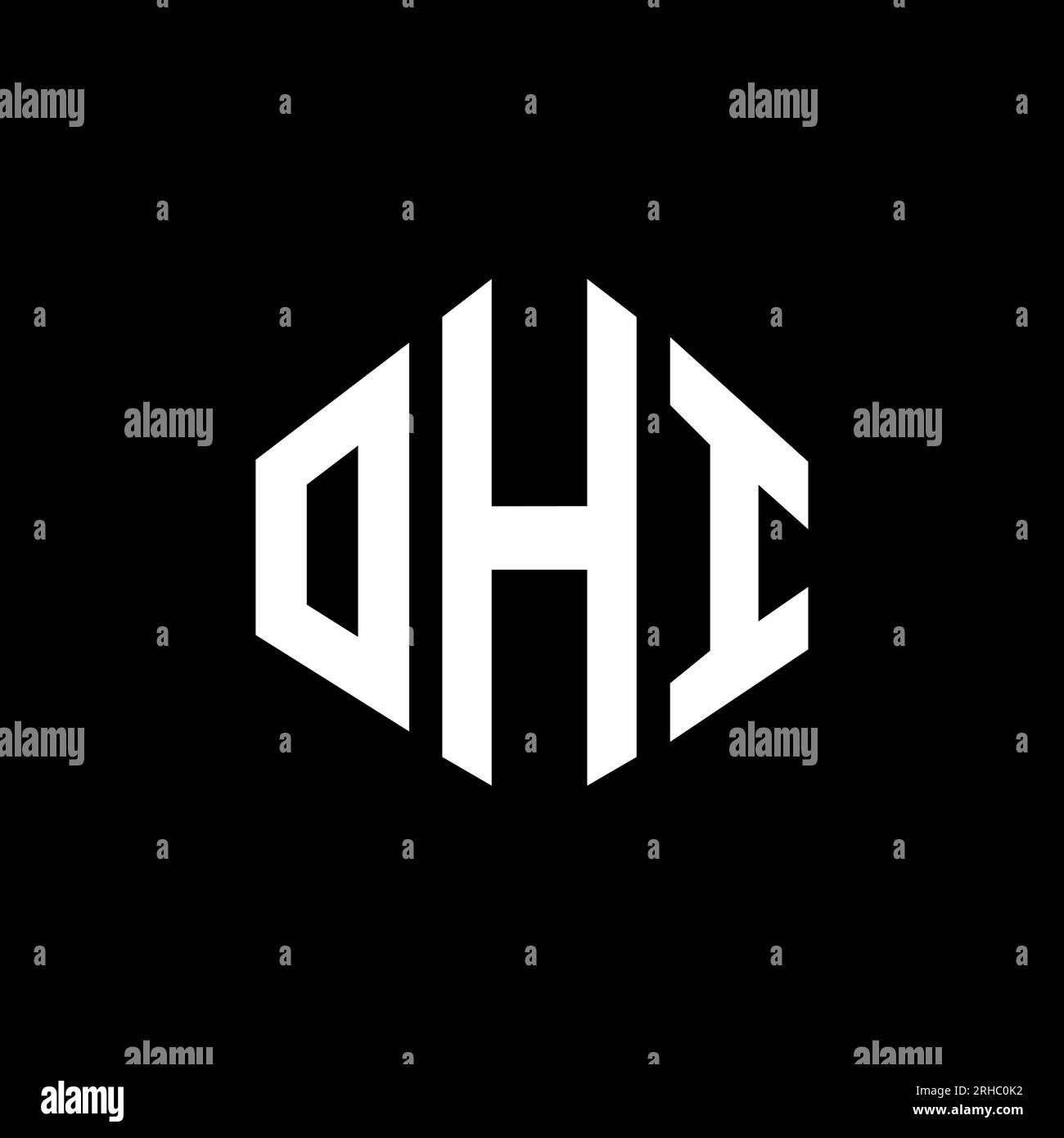 OHI letter logo design with polygon shape. OHI polygon and cube shape