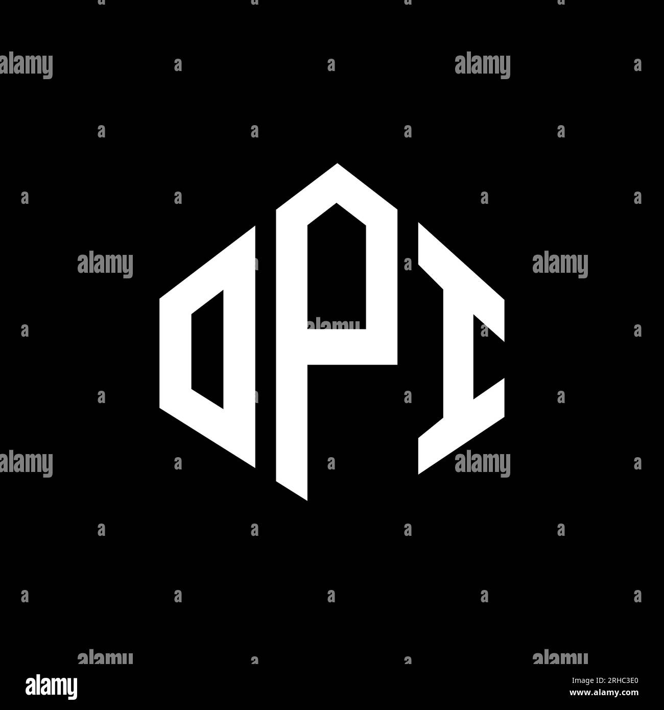 OPI letter logo design with polygon shape. OPI polygon and cube shape logo design. OPI hexagon vector logo template white and black colors. OPI monogr Stock Vector