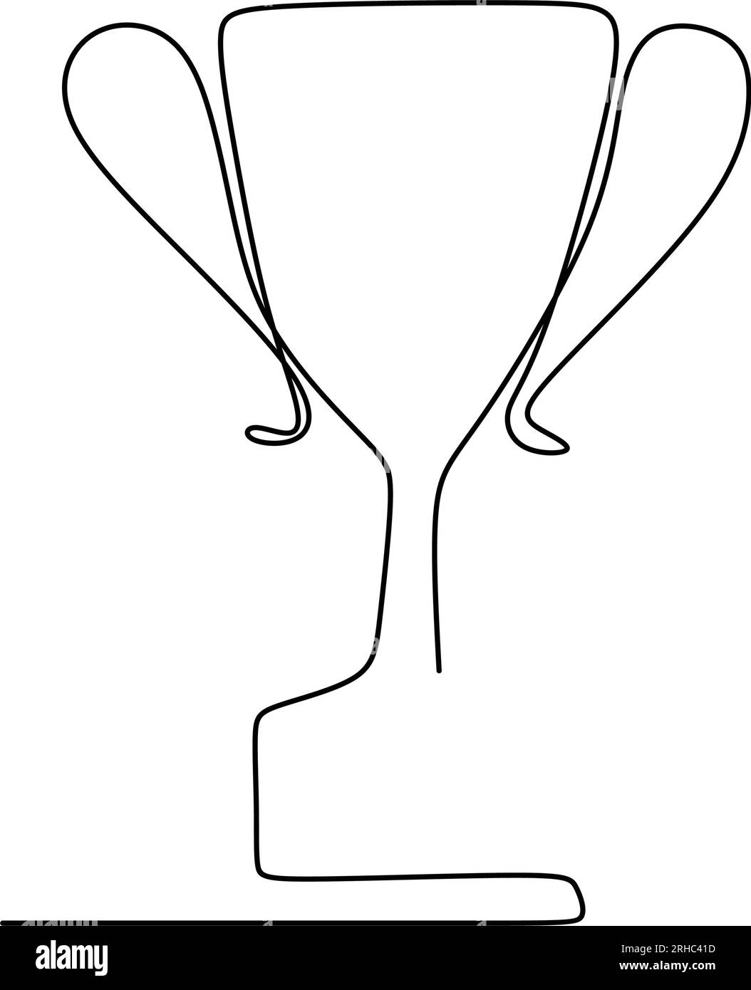 drawing-a-continuous-line-of-winning-trophy-stock-vector-image-art