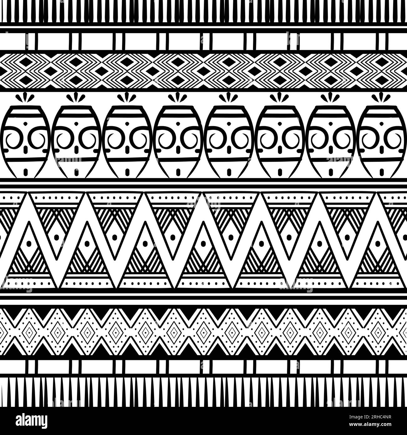 ancient maya tribal ethnic seamless pattern with black and white color ...
