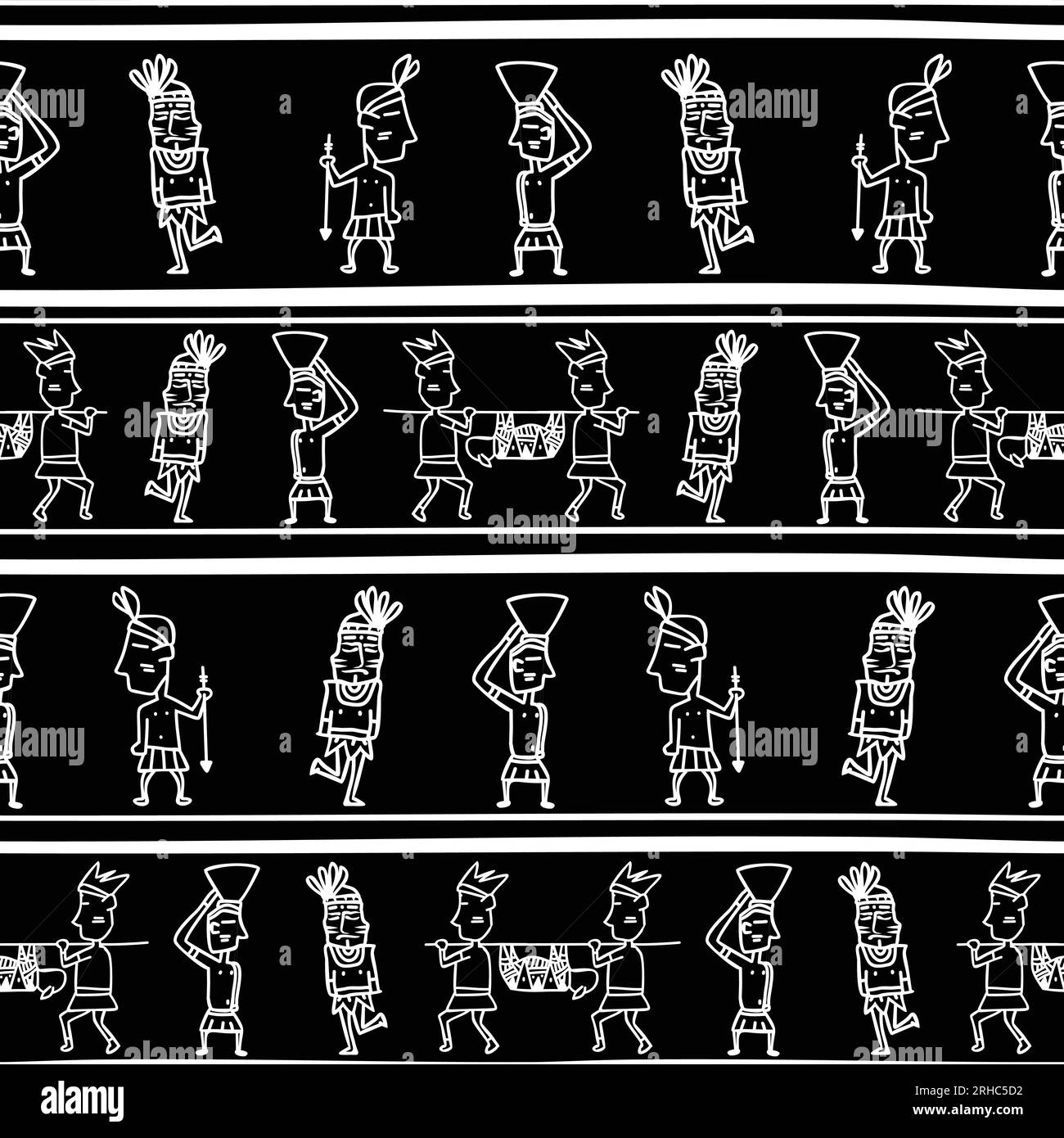 ancient maya tribal ethnic seamless pattern with black and white color ...