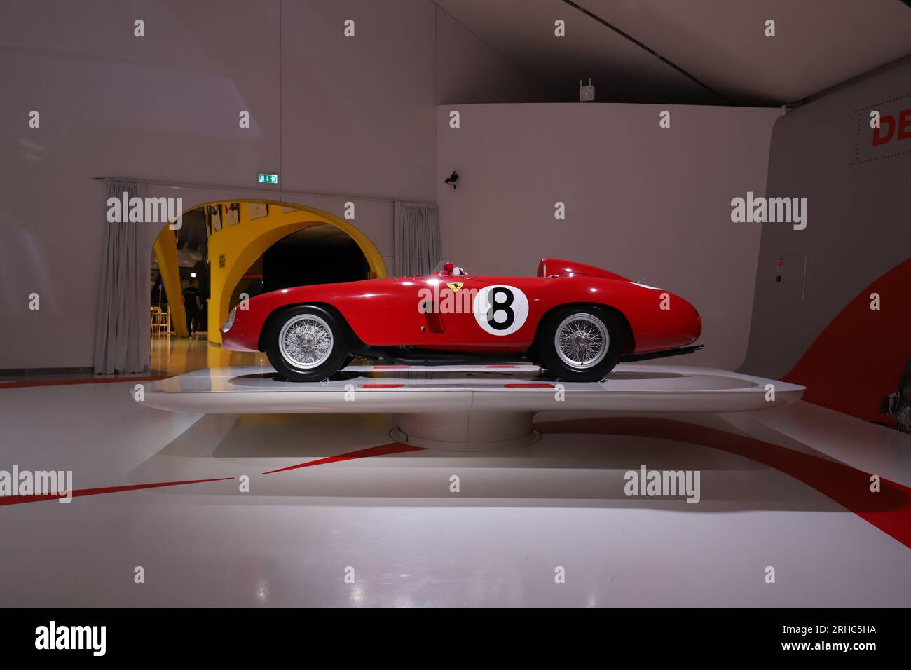 Modena, June 16 2023, MEF Museum Enzo Ferrari, original Ferrari 750 Monza vintage sport car, year of construction 1954, historical car Stock Photo