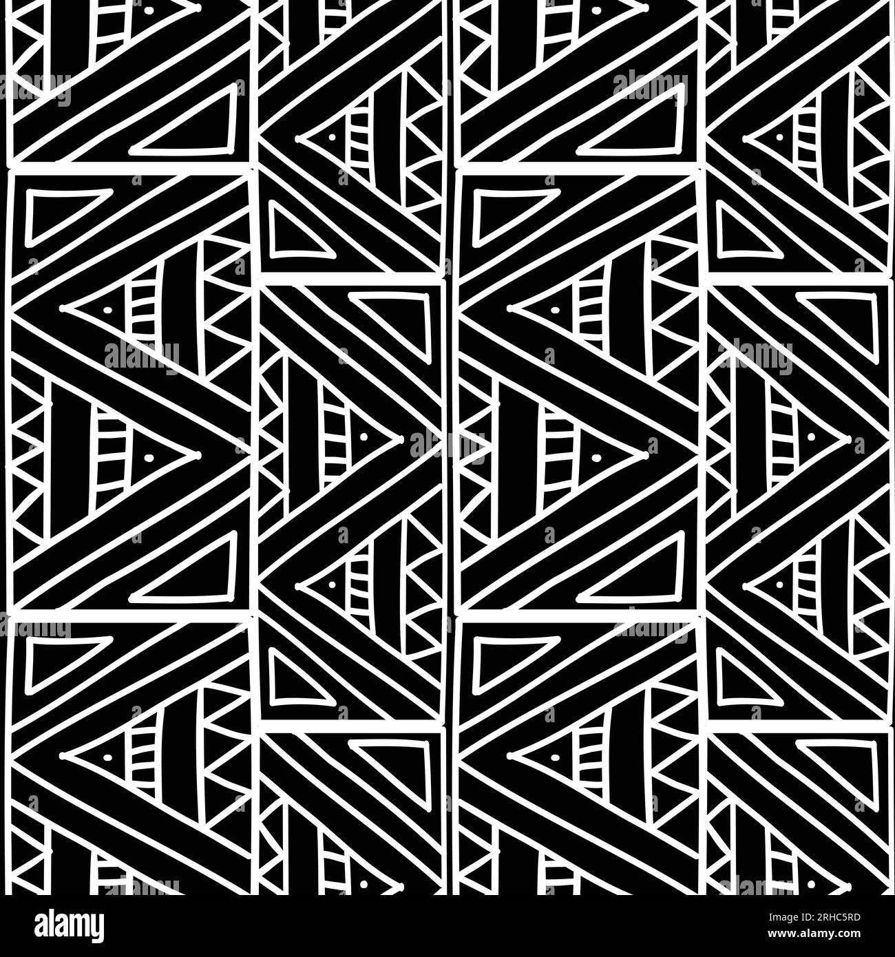 Aztec tribal with triangle abstract black and white colors seamless ...