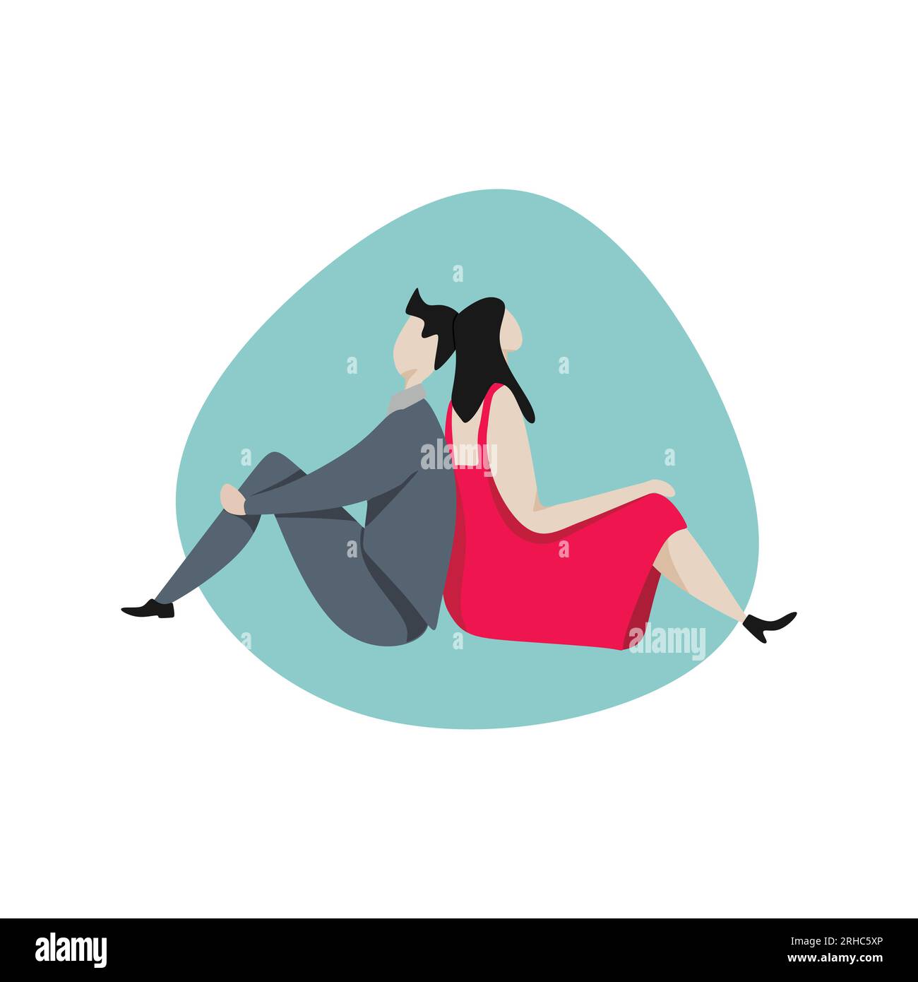 Cute couple cartoon vector illustration valentine and love theme ...