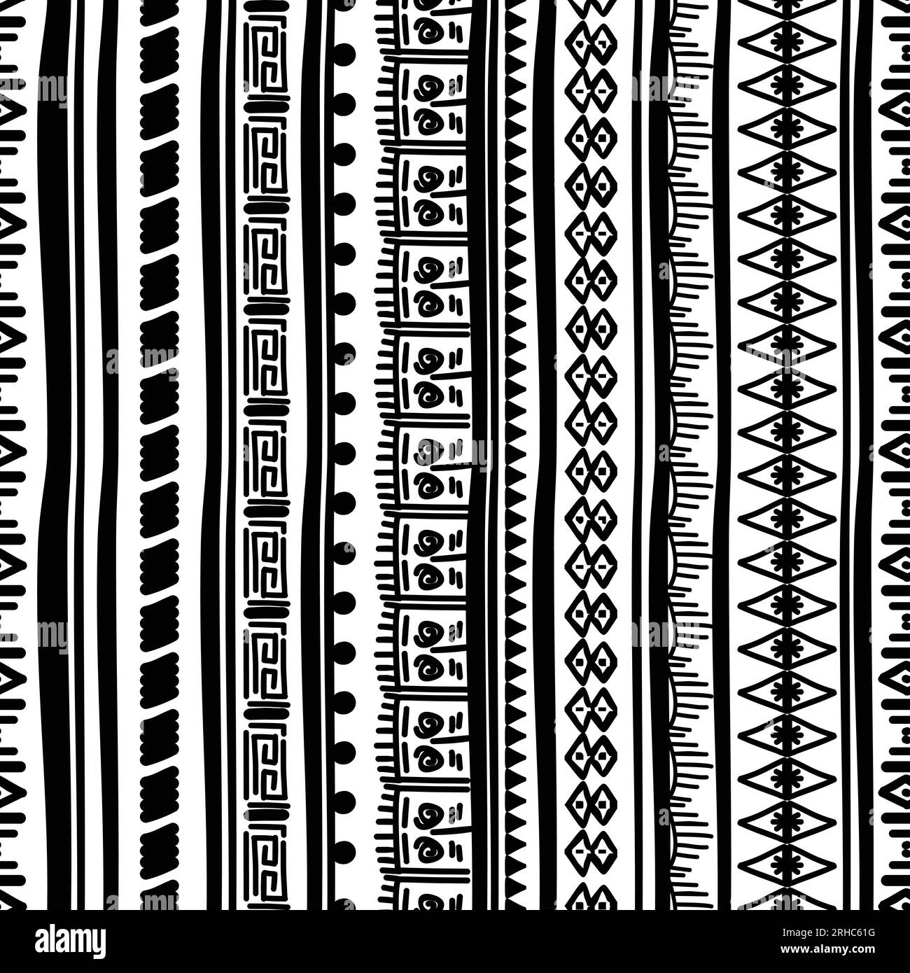 ancient maya tribal ethnic seamless pattern with black and white color ...