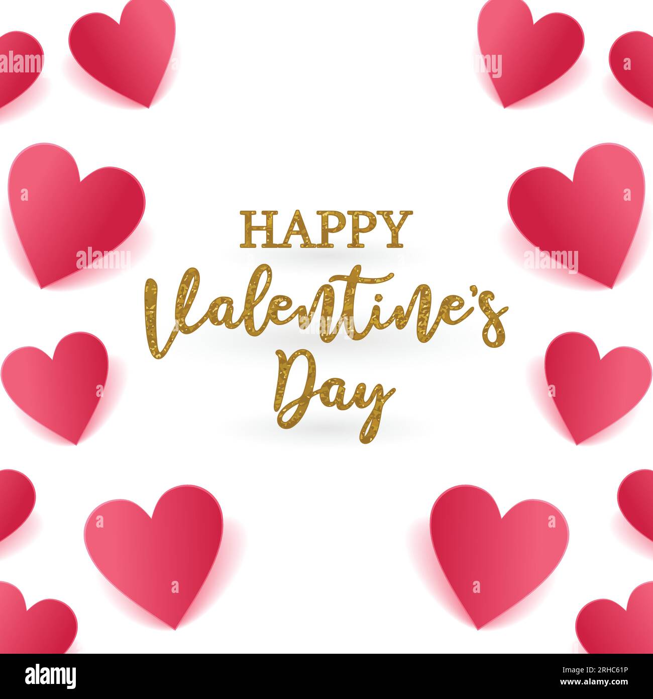 Happy Valentines day greeting card, vector illustration. Beautiful love ...