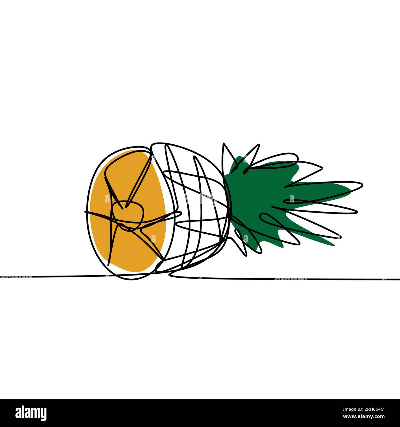 Pineapple continuous line art drawing vector illustration minimalist