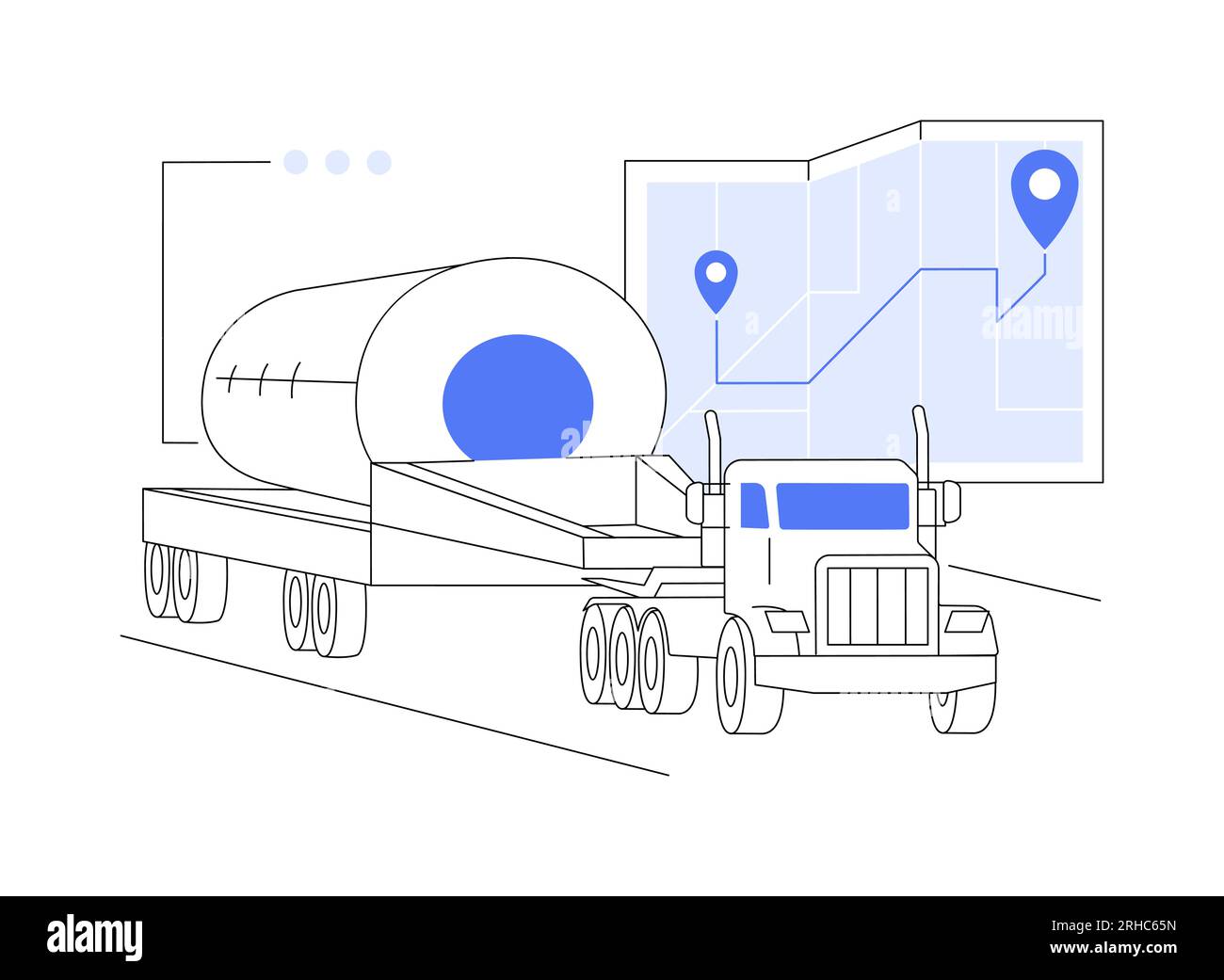 Oversized cargo abstract concept vector illustration. Stock Vector