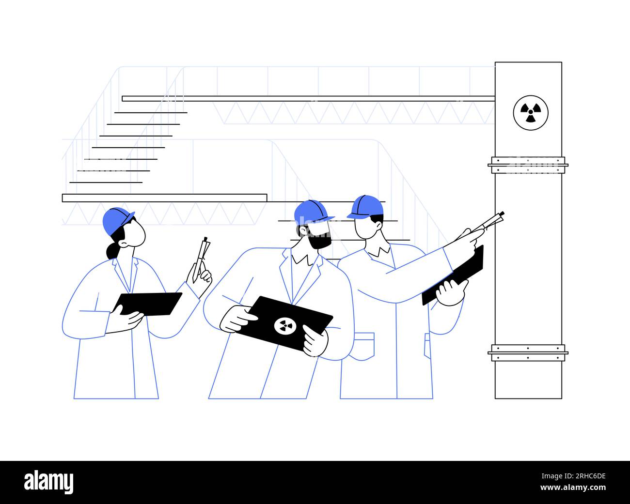 Nuclear power safety inspector abstract concept vector illustration