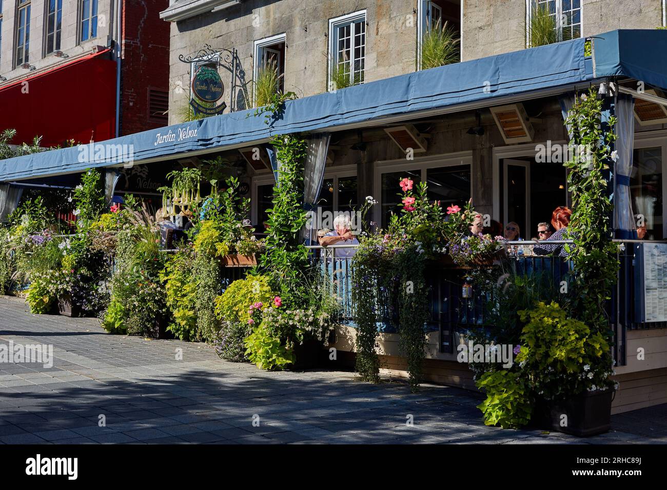 Montreal, Canada. 20th Sep, 2015. The patio of the Jardin Nelson restaurant  on a historic square in Old Montreal. It occupies a home dating to 1812.  (Credit Image: © Ian L. SitrenZUMA