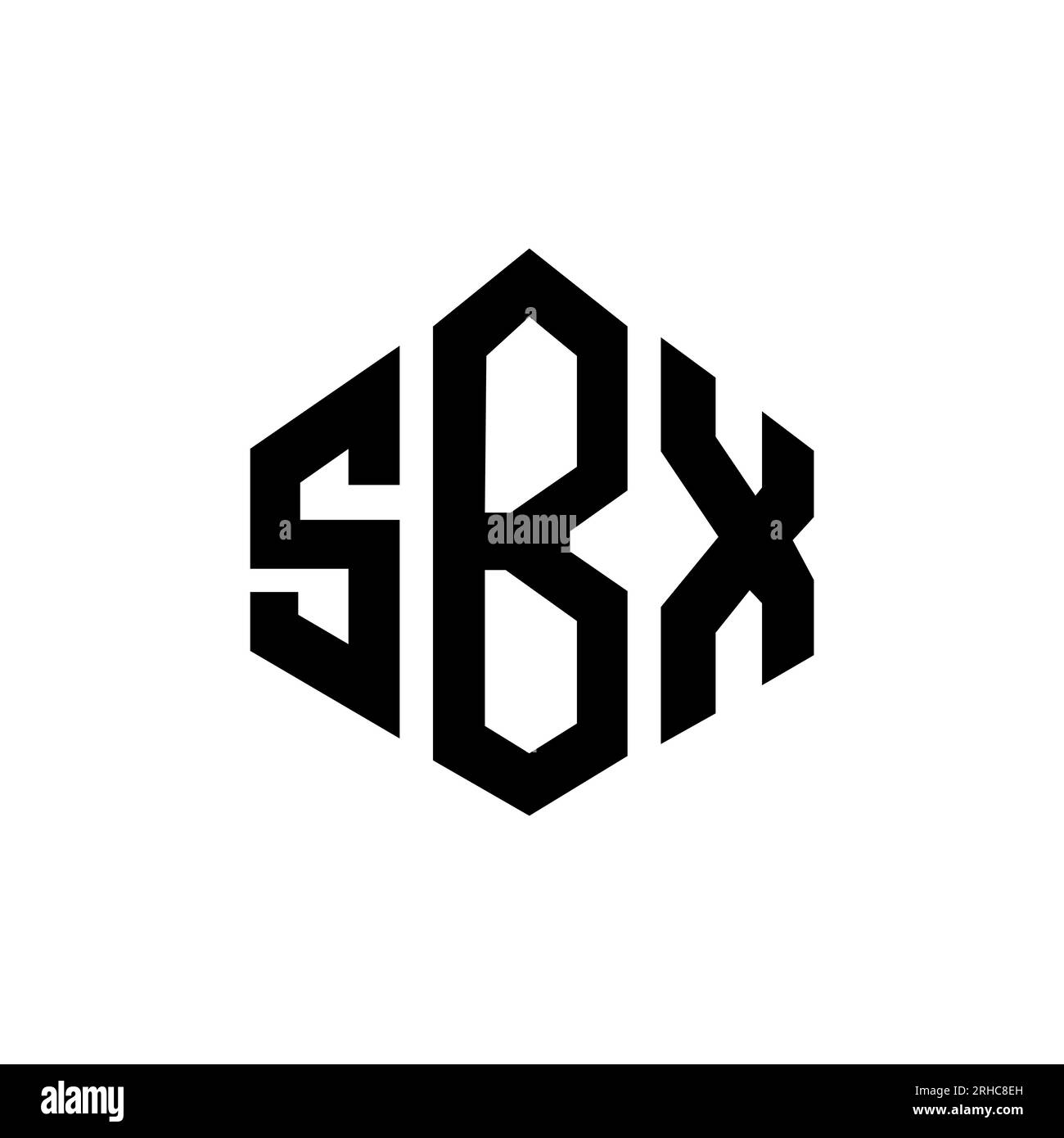 SBX letter logo design with polygon shape. SBX polygon and cube shape ...