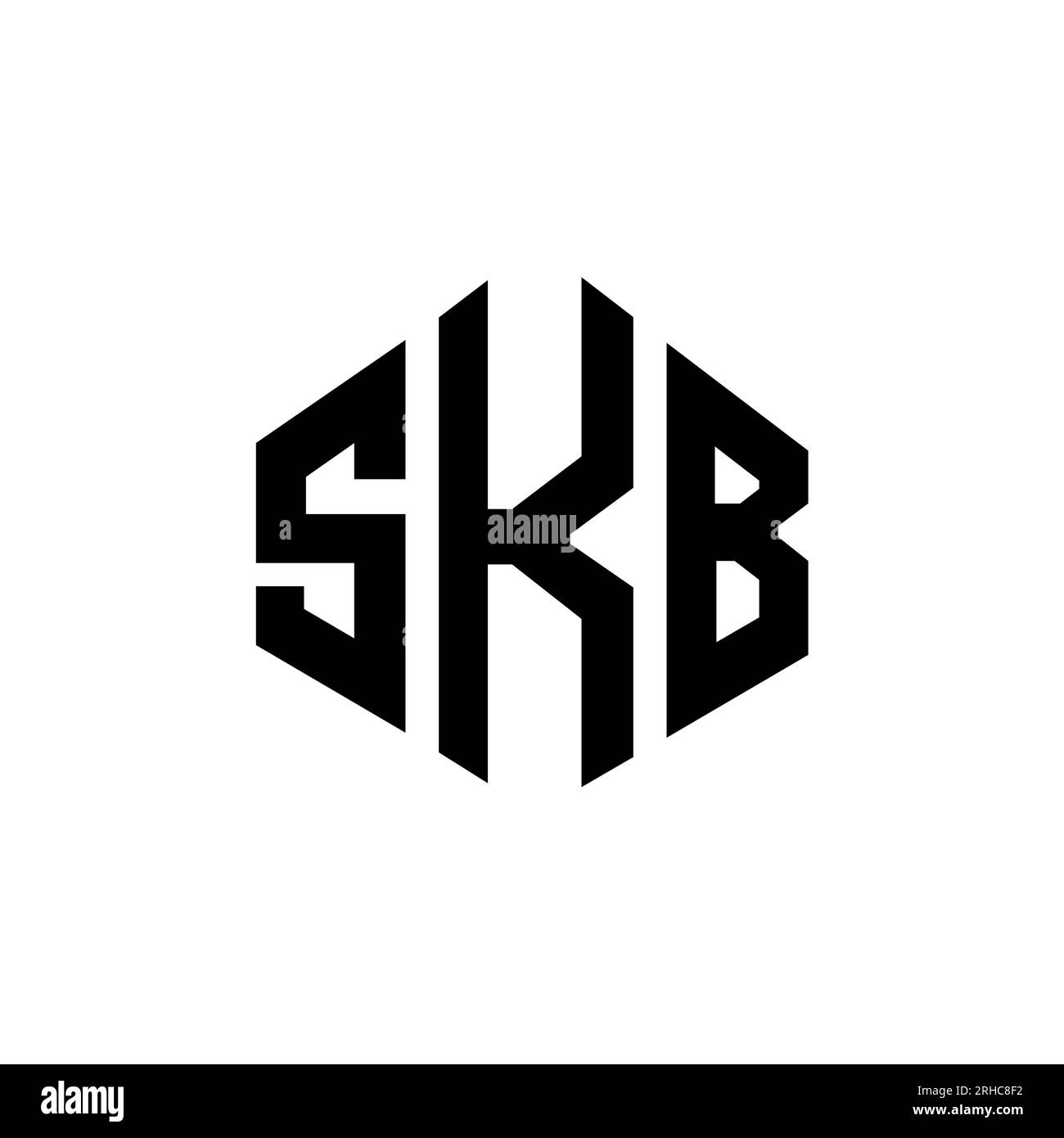SKB letter logo design with polygon shape. SKB polygon and cube shape