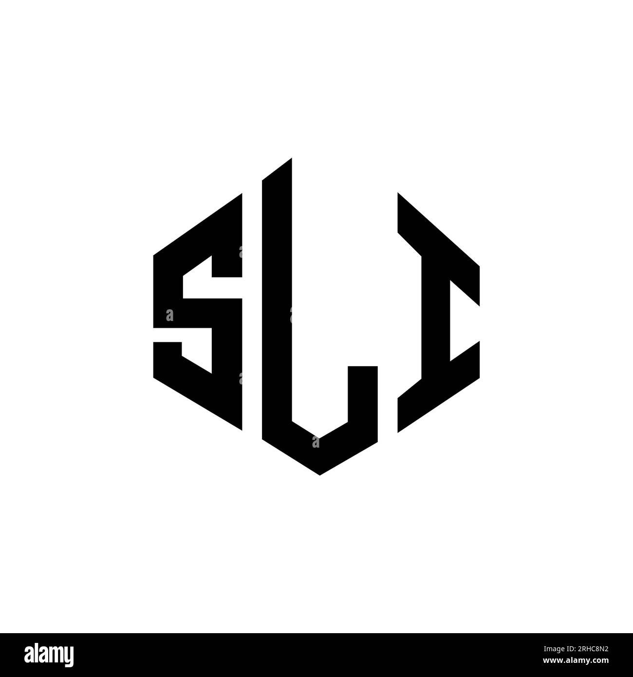 SLI letter logo design with polygon shape. SLI polygon and cube shape logo design. SLI hexagon vector logo template white and black colors. SLI monogr Stock Vector