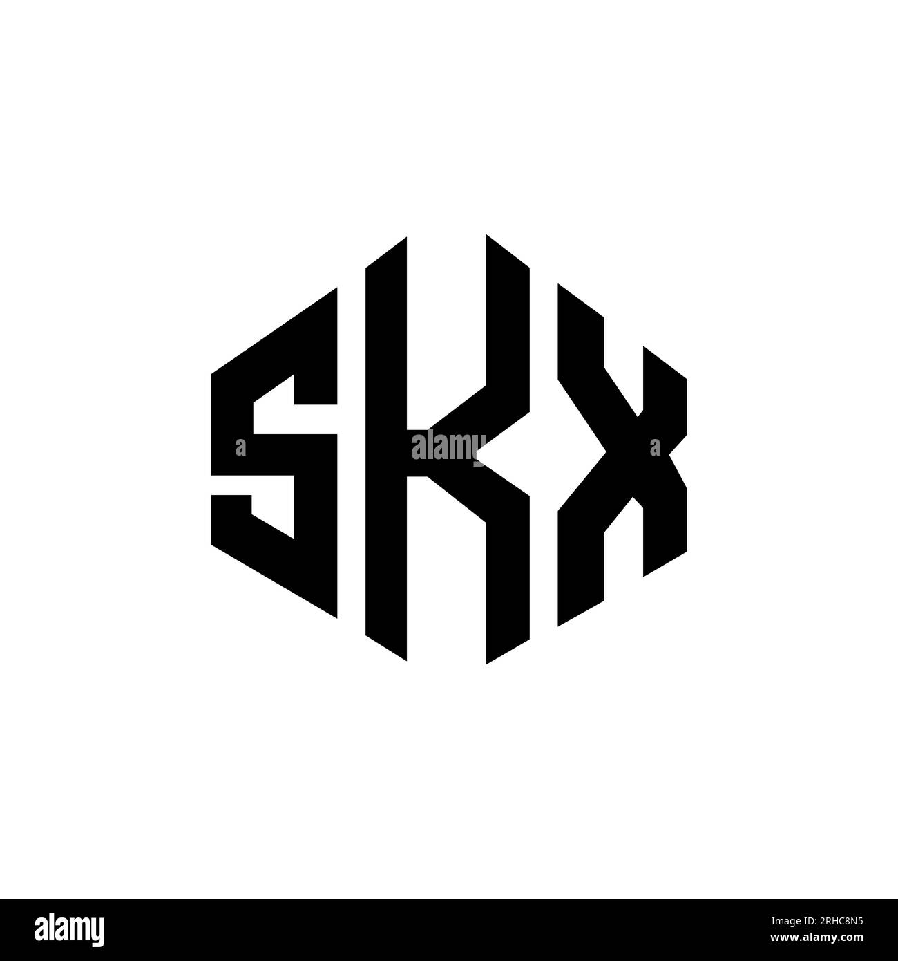 SKX letter logo design with polygon shape. SKX polygon and cube shape