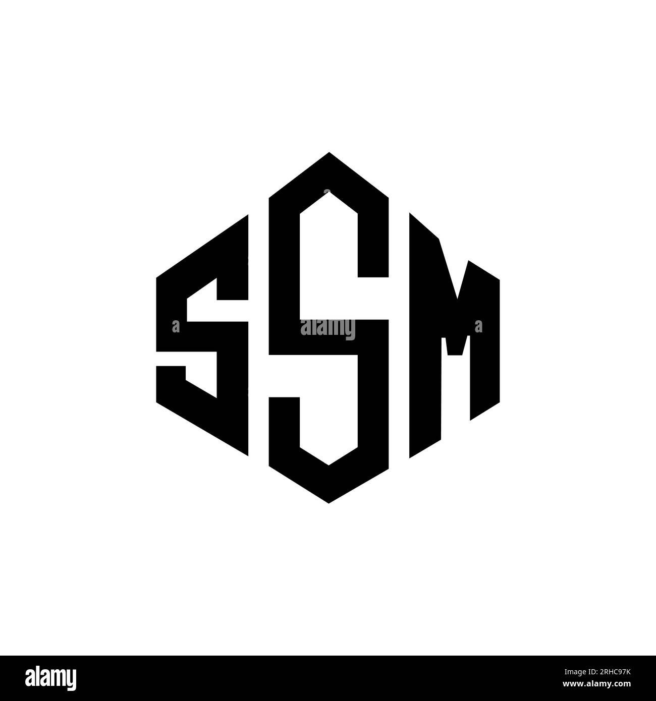 SSM letter logo design with polygon shape. SSM polygon and cube shape ...