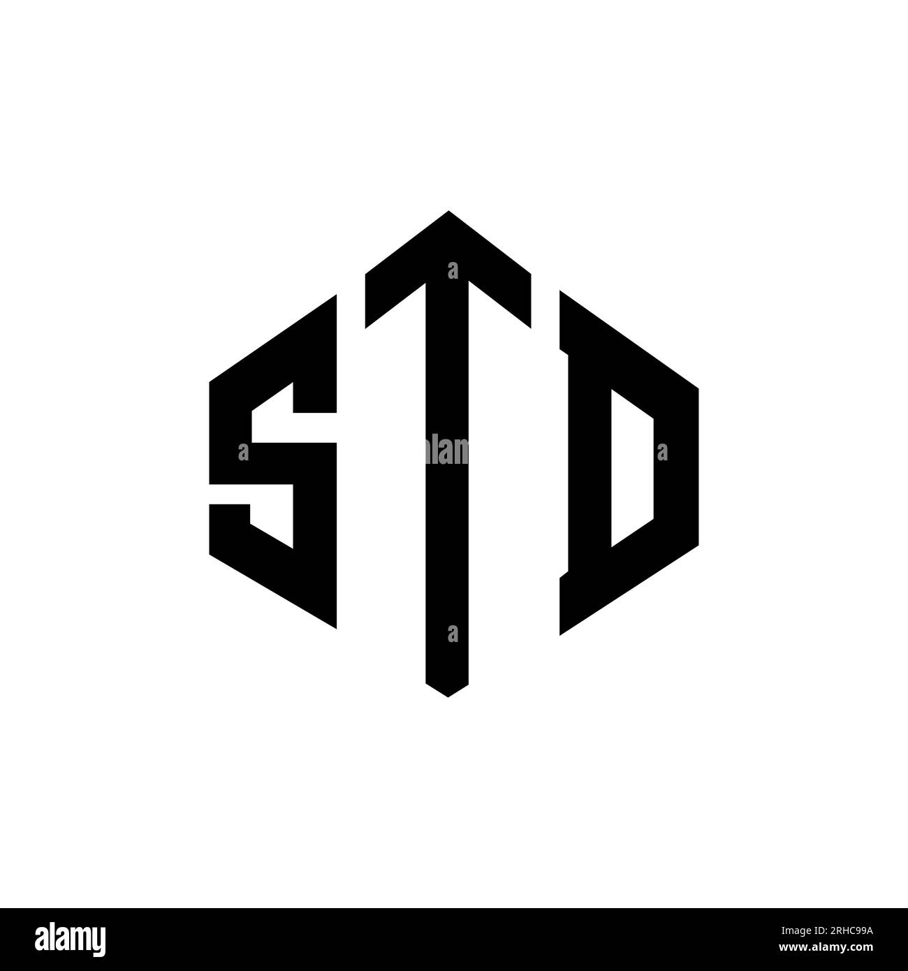 STD letter logo design with polygon shape. STD polygon and cube shape