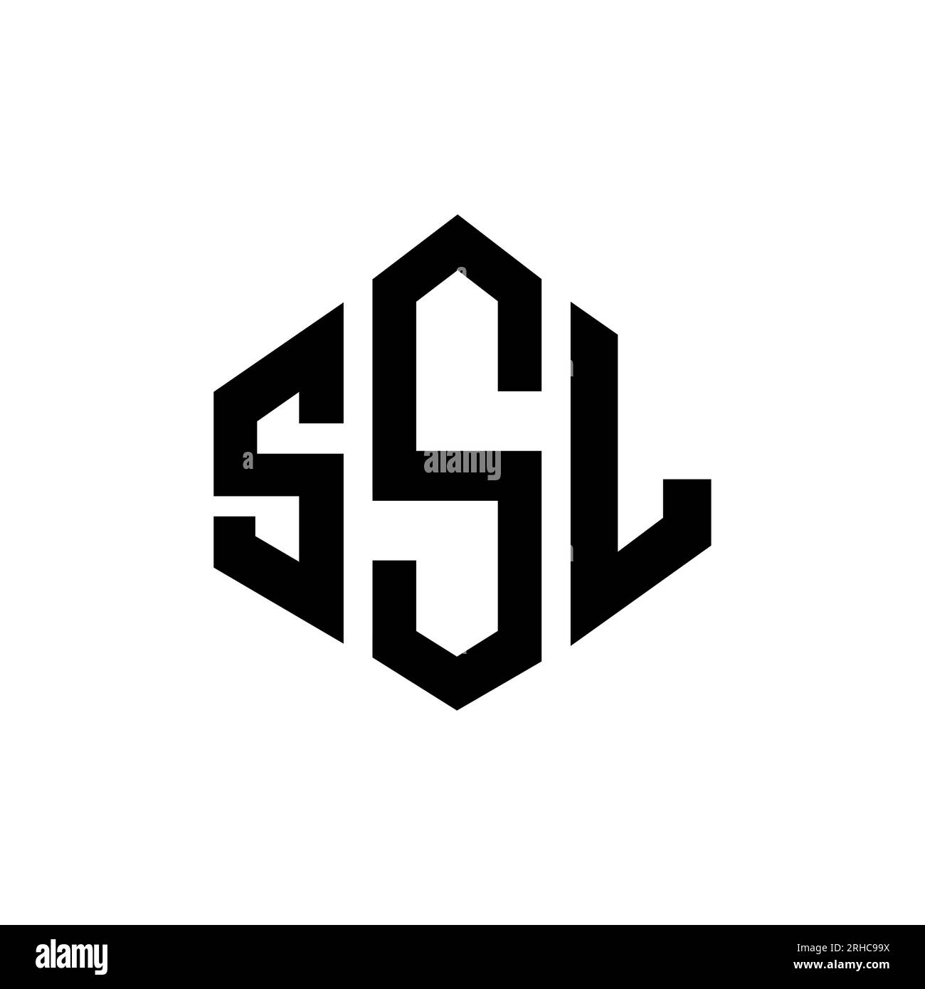 SSL letter logo design with polygon shape. SSL polygon and cube shape logo design. SSL hexagon vector logo template white and black colors. SSL monogr Stock Vector