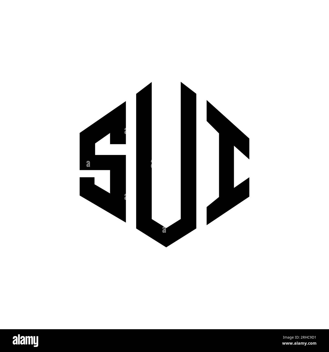 SUI letter logo design with polygon shape. SUI polygon and cube shape ...