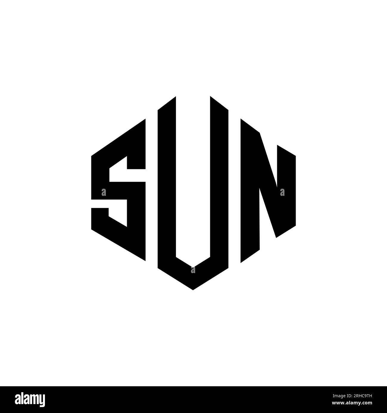 Sun Log Shape SUN letter logo design with polygon shape. SUN polygon and cube shape ...