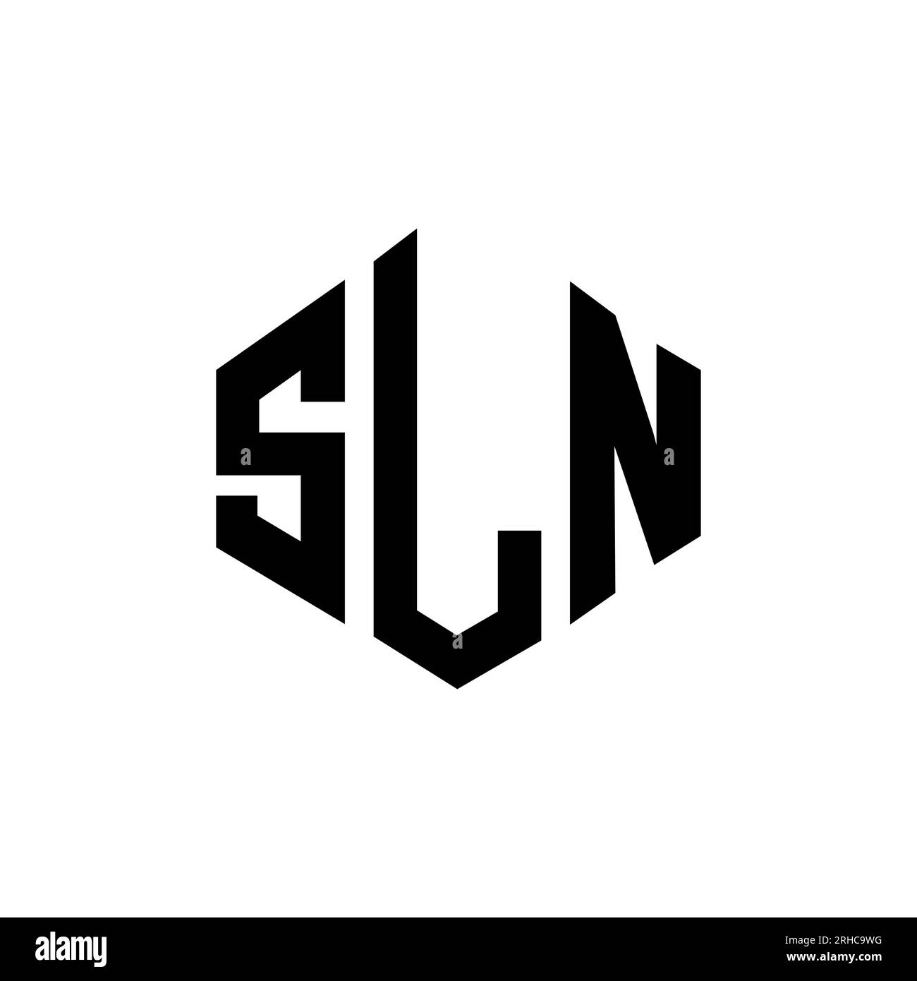 SLN letter logo design with polygon shape. SLN polygon and cube shape logo design. SLN hexagon vector logo template white and black colors. SLN monogr Stock Vector