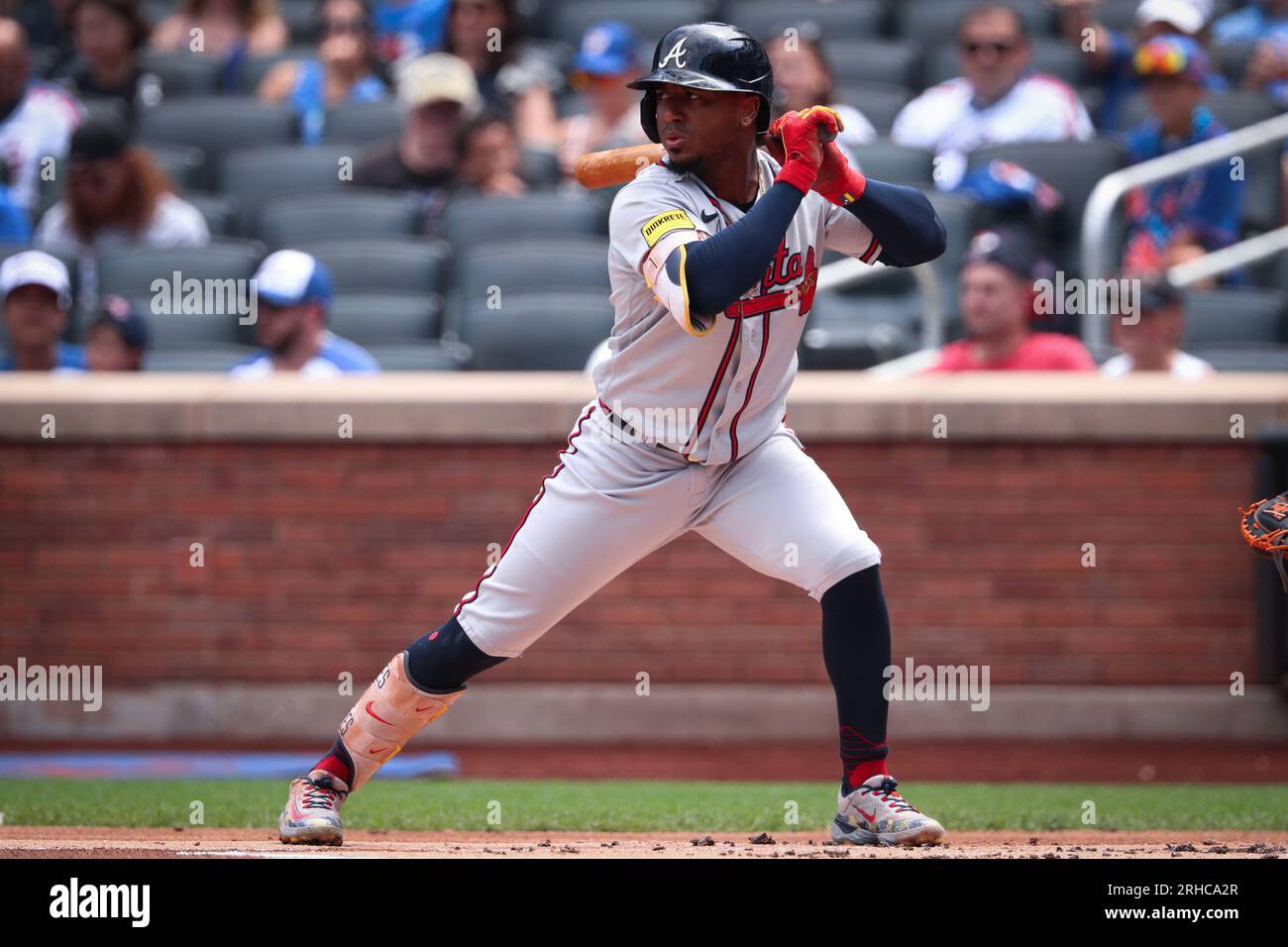 New York, United States. 12th Aug, 2023. Aug 12 2023; New York City, New  York, Atlanta Braves second baseman Ozzie Albies (1) in the batter box  against the New York Mets. (Ariel