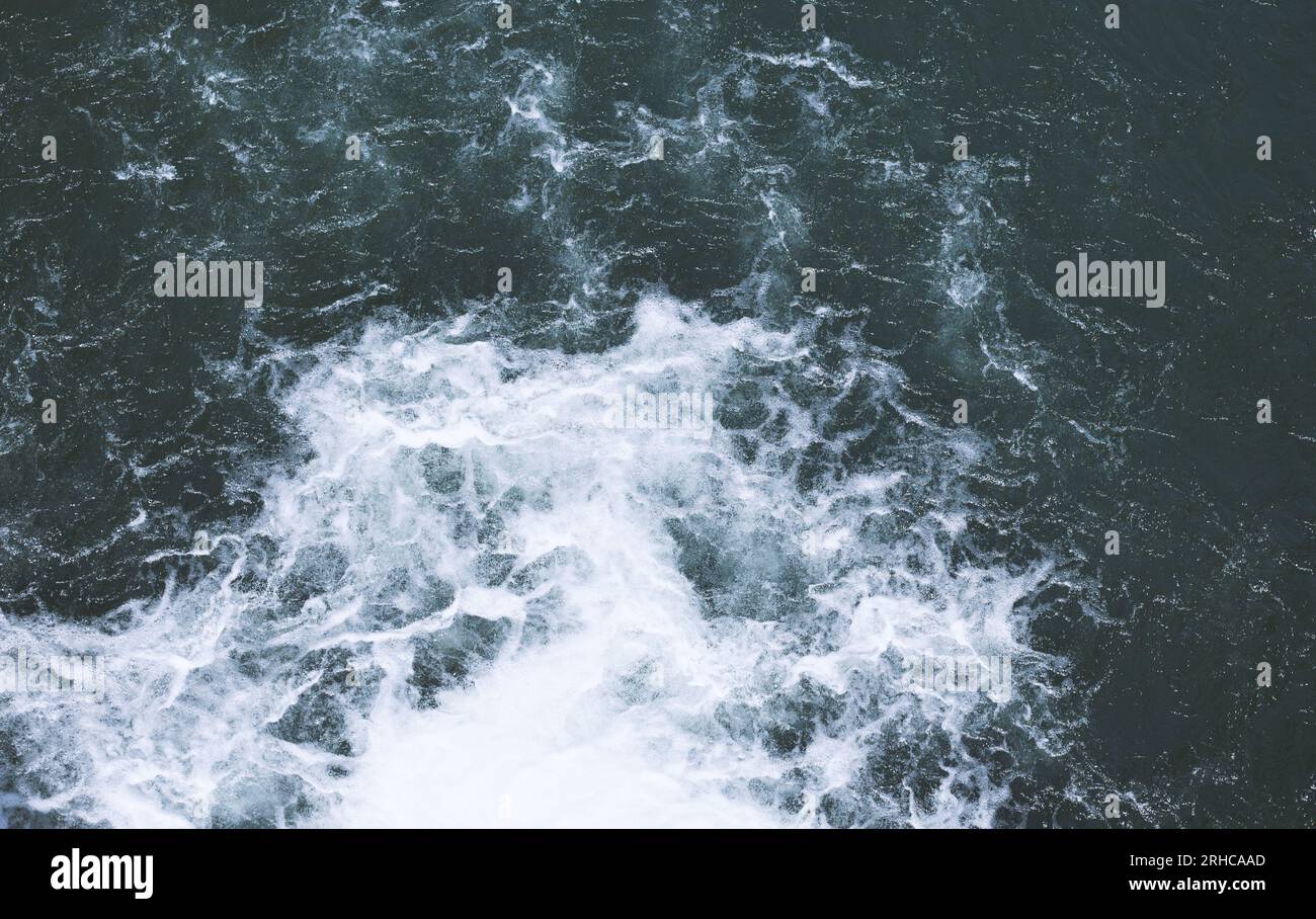 Foaming sea water top view Stock Photo
