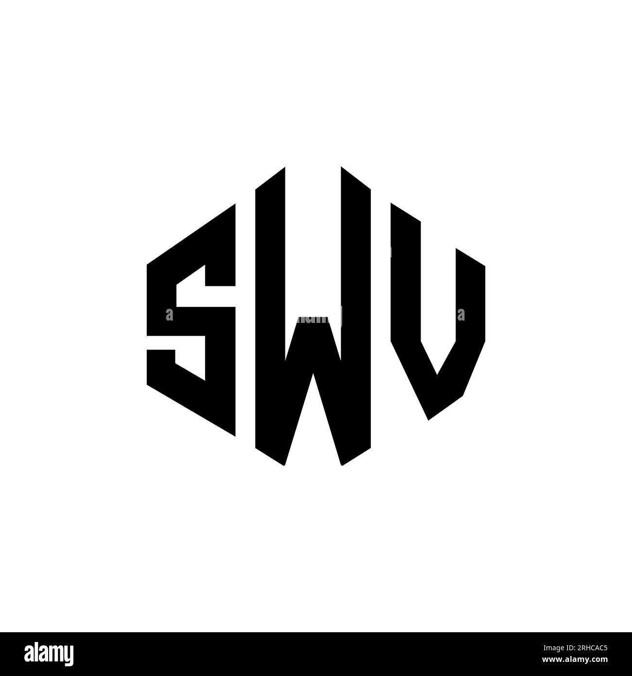 SWV letter logo design with polygon shape. SWV polygon and cube shape
